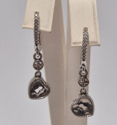 Срібні сережки з цирконієм (00114126) - Б/В від виробника NoName