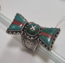 Срібна каблучка з емаллю (00119476) - Б/В від виробника NoName