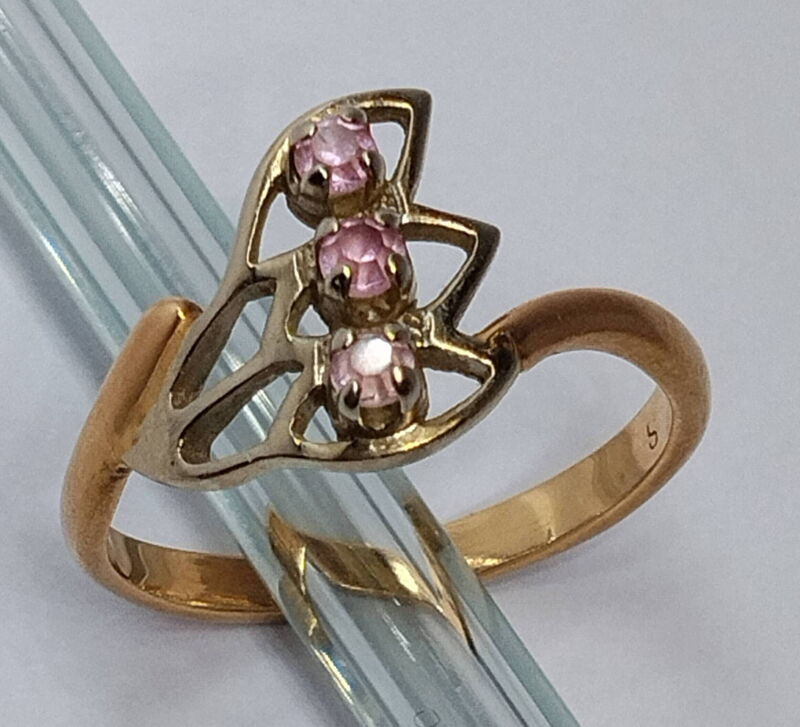 Каблучка з червоного та білого золота з цирконієм (00112591) - Б/В - Фото №1 Каблучка з червоного та білого золота з цирконієм (00112591) - Б/В