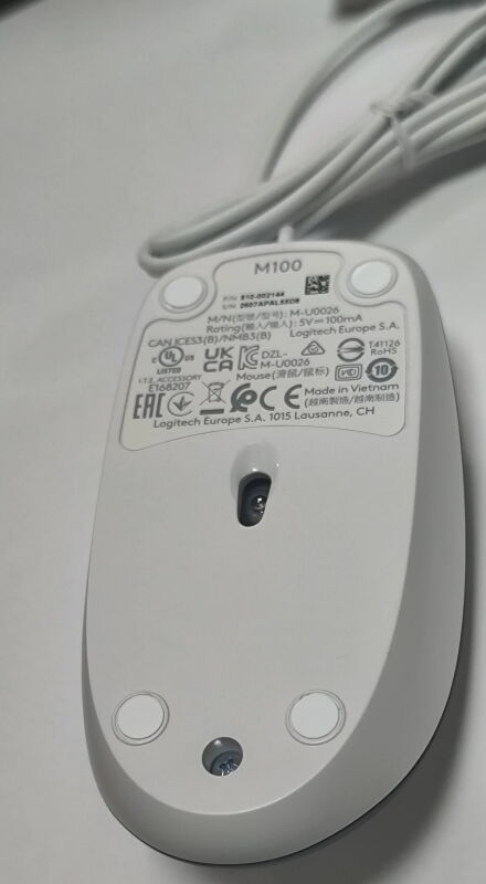 Миша Logitech M100 USB White (910-006764) - Б/В - Фото №2
