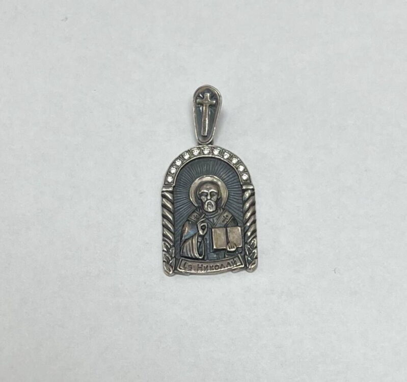 Срібна ладанка з цирконієм (00094470) - Б/В