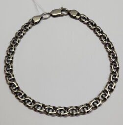 Срібний браслет з плетінням бісмарк (00071838) - Б/В від виробника NoName