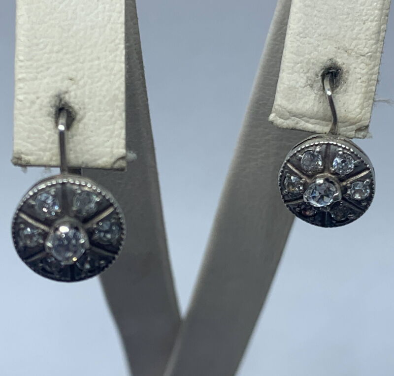 Срібні сережки з цирконієм (00102565) - Б/В