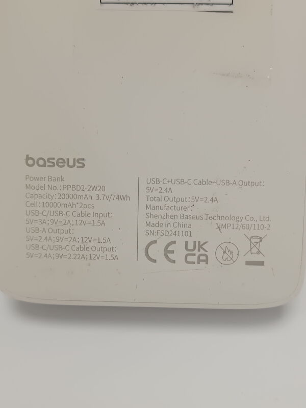 Powerbank Baseus PPBD2-2W20 20000mah - Б/В - Фото №3