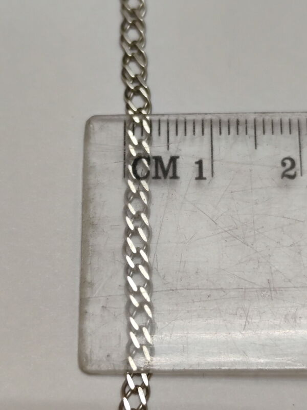 Срібний ланцюг з плетінням подвійний ромб (00115416) - Б/В - Фото №2