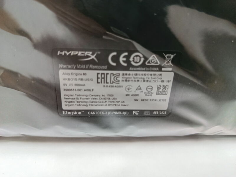 Клавіатура HyperX Alloy Origins 60 (HKBO1S-RB) - Б/В - Фото №3
