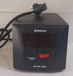 Стабілізатор напруги Real-El STAB-500 - Б/В Стабілізатор напруги Real-El STAB-500 - Б/В від виробника Отсутсвует