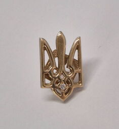 Брошка з червоного та білого золота з цирконієм (00098627) - Б/В від виробника Отсутсвует