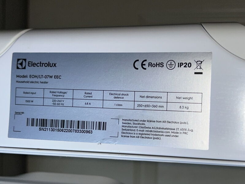 Масляний обігрівач Electrolux EOH/LT-07W EEC - Б/В - Фото №4