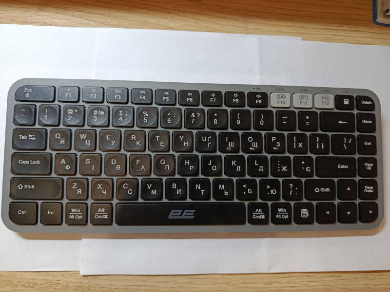 Комплект бездротовий 2E MK430 WL/BT EN/UK Black/Grey (2E-MK430WBGR_UA) - Б/В