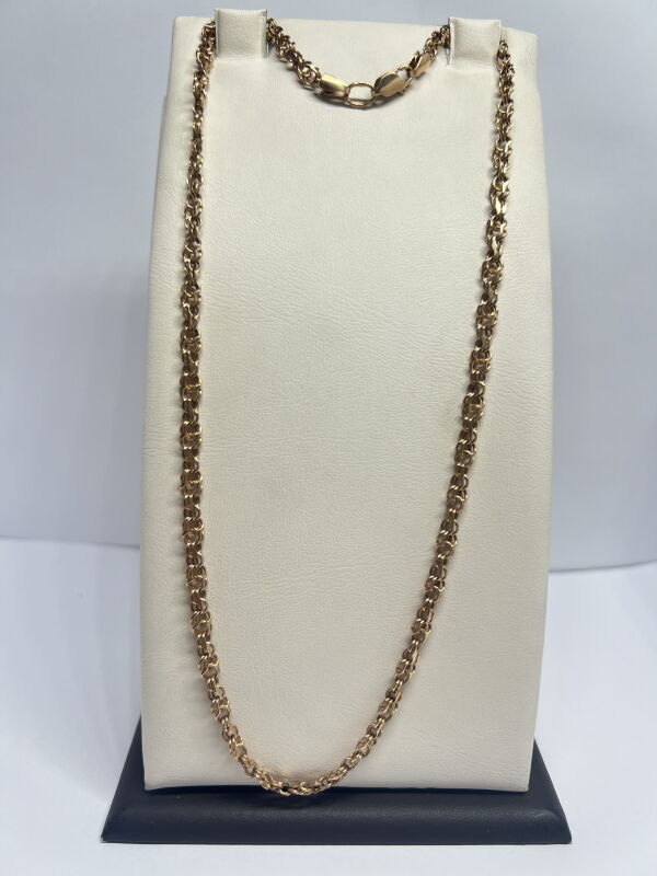 Ланцюг з червоного золота з плетінням бісмарк (00079787) - Б/В - Фото №4