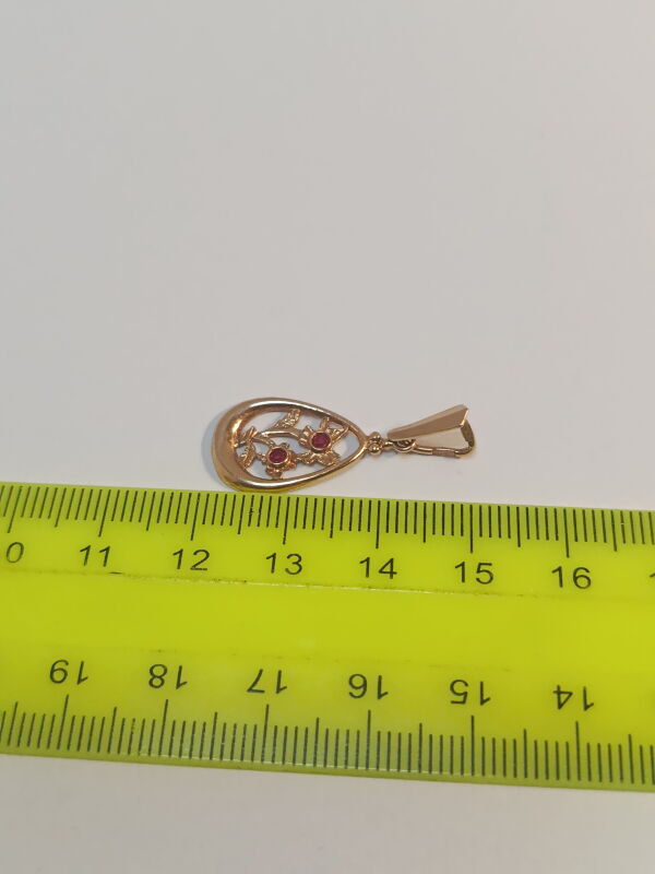 Підвіска з червоного золота з рубіном (00110893) - Б/В - Фото №3