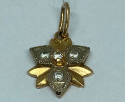 Підвіска з червоного та білого золота з цирконієм (00115986) - Б/В від виробника NoName