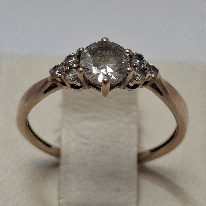 Каблучка з червоного золота з цирконієм (00116709) - Б/В
