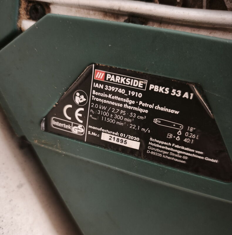 Бензопила Parkside PBKS 53A1 - Б/В - Фото №6